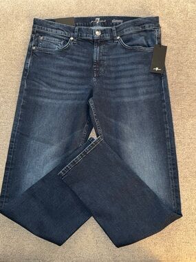 7 For All Mankind Men's Slim Jeans in Dark Blue Wash